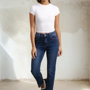 Jeans straight leg blå
