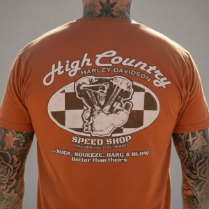 Harley Davidson motorcykel  tshirt  orange L   unisex