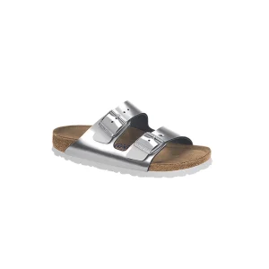 Sandal Birkenstock Arizona SFB, LENA, Metall, Smal läst - Silver Dam