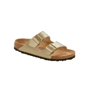 Sandal Birkenstock Arizona Birko-Flor, Smal läst - Guld Dam