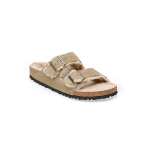 Sandal Birkenstock Arizona Shearling, LEVE, Smal läst - Beige Unisex