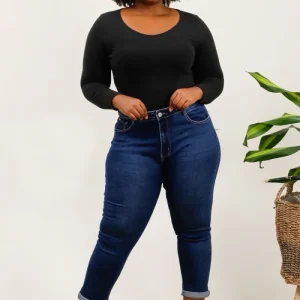 Jeans momfit blå stl.48-60