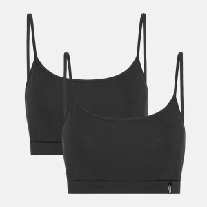 2-pack svart bambu-bh-topp med tunna band
