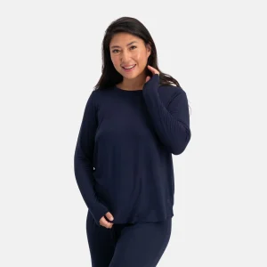Nina långärmad pyjamasset marinblå