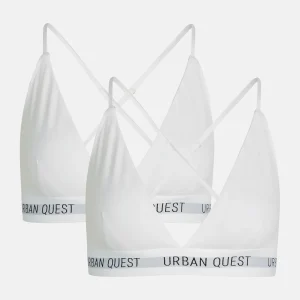 Vitt 2-pack triangel-bh i bambu med justerbara band