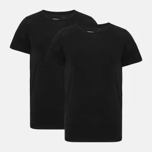 2-pack svarta smala t-shirts med rund hals och bambu