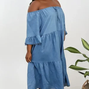 Jeansklänning Malin mblå stl.44-52