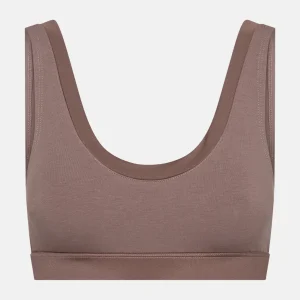 Taupe bh-topp i bambu med feminina detaljer
