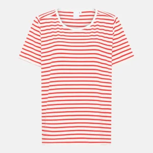 Bea kortärmad bambu t-shirt - Röd randig