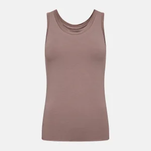 Taupe linne i bambu med feminina detaljer