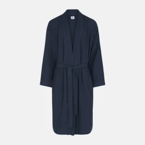 Marinblå morgonrock i bambu