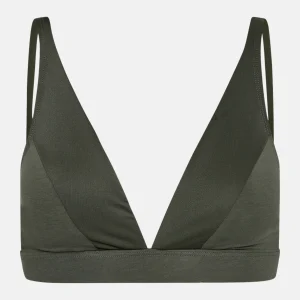 Grön bambu triangel-bh med feminina detaljer