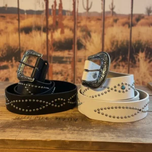 Rebell cowboy skärp med turkosa stenar