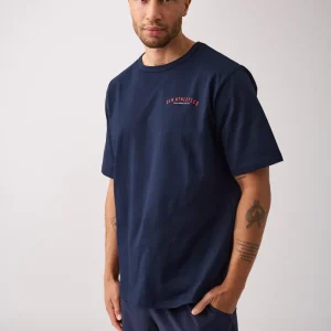 Core relaxed t-shirt back print men Navy