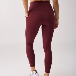 Fuse pocket tights 7/8 Dark red