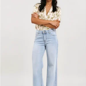 Jeans wide leg ljusblå
