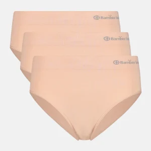 Belle bambu maxi trosor med smal elastisk kant - rosa nude 3-pack