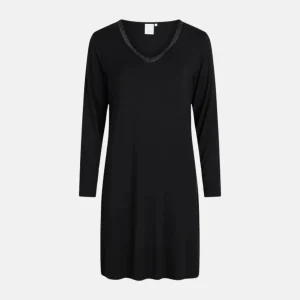 Jacqueline Bamboo Långärmad Nattlinne - Svart