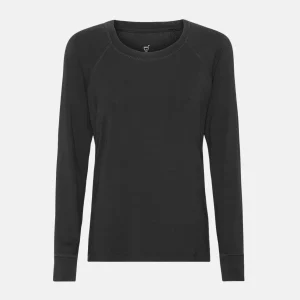 Svart långärmad lounge T-shirt i bambu i raglan