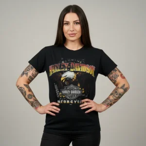 Harley Davidson motorcykel  tshirt svart medium (mer som small ) unisex
