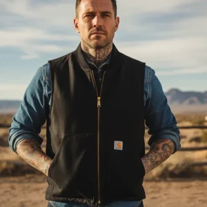 carhartt fodrad väst svart