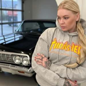Vintage trasher hoodie grå medium