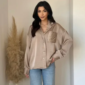 Skjorta monogram taupe