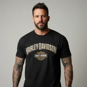 Harley Davidson motorcykel  tshirt svart unisex XXL