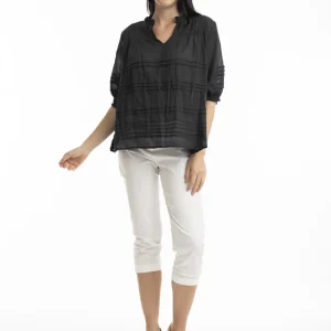 Blus i bomullsvoile