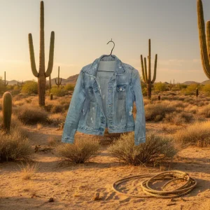 Junk jeansjacka ljus vintage stil dam S