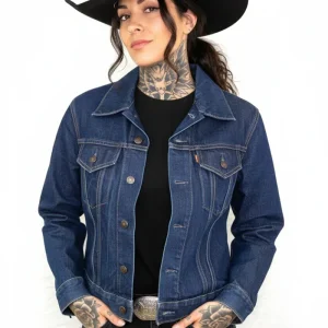 Junk jeansjacka levis vintage mörk jeans small