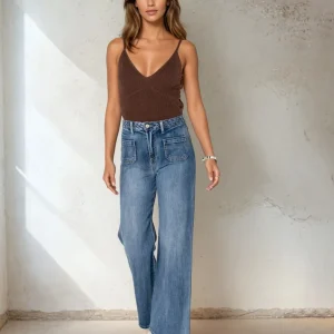 Jeans raka och vida blå