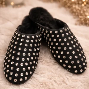 Slip-ins Blingis med päls svart