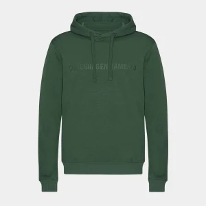 Grön huvtröja i bambu med logotyp