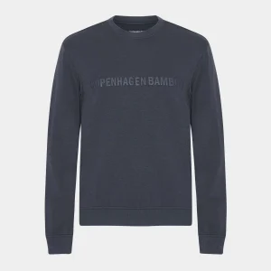 Mörkgrå bambu sweatshirt med logotyp