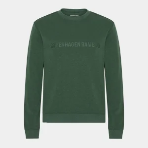 Grön bambu sweatshirt med logotyp