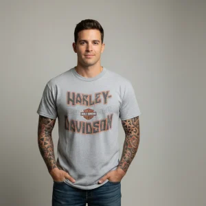 Harley Davidson motorcykel  tshirt grå xl  unisex