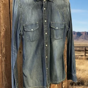 Vintage jeans skjorta small herr