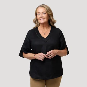 Emma linne blus - Svart