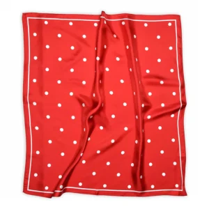 Silkescarf Paloma röd med vita prickar