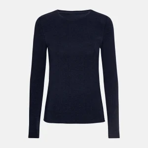 Marinblå långärmad T-shirt i bambu