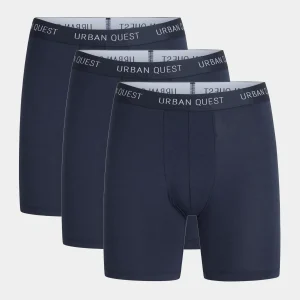 3-pack marinblå trosor med långa ben i bambu