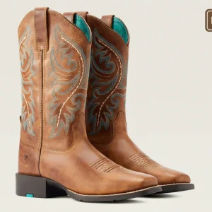 Ariat WMS Round Up Back Zip Western bruna dam boots
