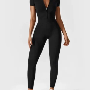 Gymfit Jumpsuit-kort med dragkedja