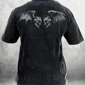 GYMFIT SKUL WING WASHED T-SHIRT