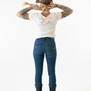 Harley  Davidson vit ribbstickad damtshirt large