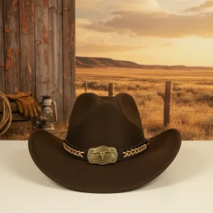 Rebell hatt brun tjur rem unisex