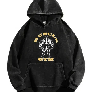 MUSCLE GYM WASHED HOODIE