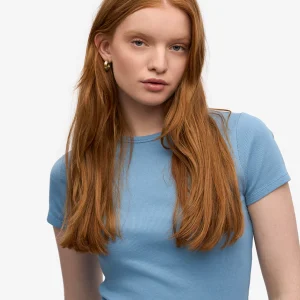 Colorful Standard Ribbad T-shirt Seaside Blue