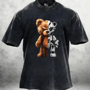 ROBOT BEAR WASHED T-SHIRT